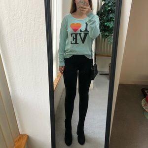 Mint Colored LOVE Sweater